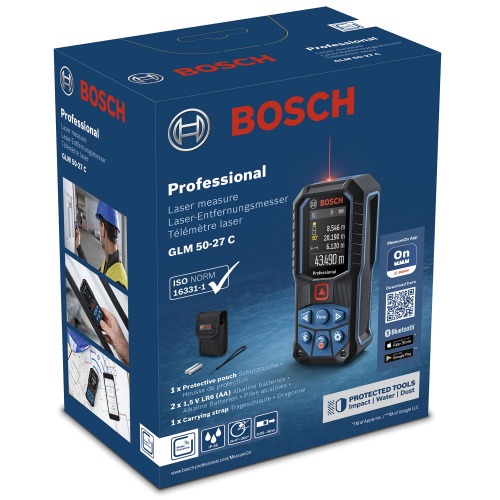 Trena a laser vermelho leitura at� 50 metros com Bluetooth - GLM 50-27 C