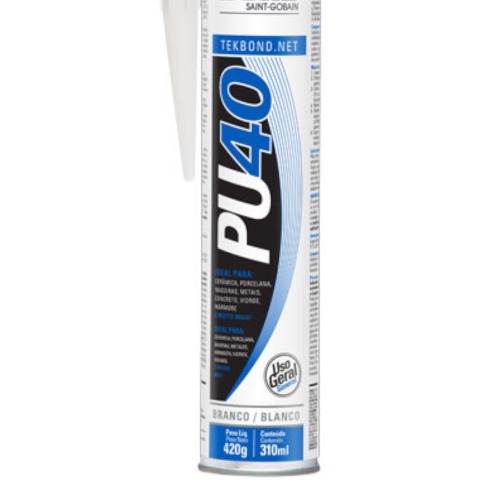 Adesivo selante PU branco cartucho 310ml - PU40 Adesivo selante PU branco cartucho 310ml - PU40