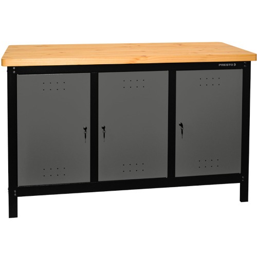 Bancada fechada com 3 portas 1,5 m tampo 40 mm - Dark