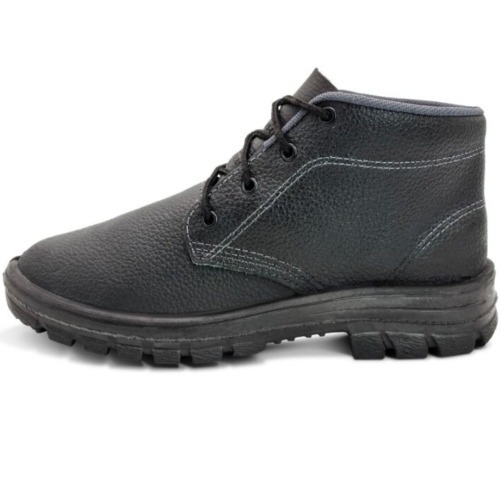 Botina monodensidade couro relax com cadar�o biqueira de a�o - 013