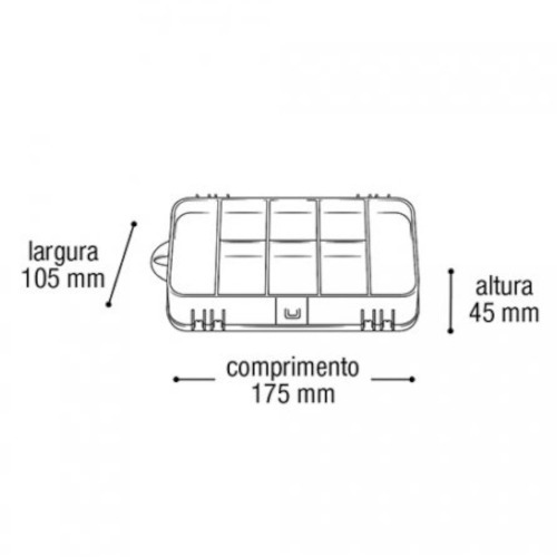 Organizador pl�stico com 13 compartimentos - Double case 8002