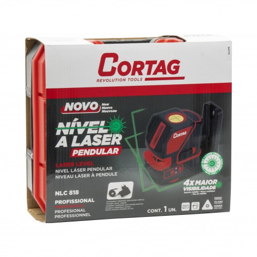 N�vel a laser verde pendular 2 linhas a bateria 20 m com maleta - NLC 818  110V/220V