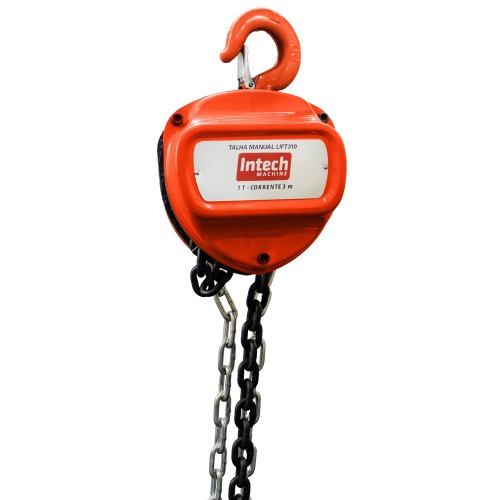 Talha manual com capacidade de 1.000 kg e 3 metros de corrente - LIFT310