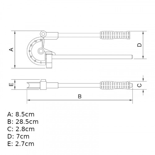 Curvador manual para tubos met�licos n�o temperados de at� 3/8