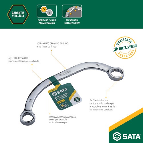 Chave estrela meia lua 11 x 13 mm Starter - ST42230G