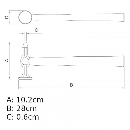 Martelo chapeador ponta curta - 40473000