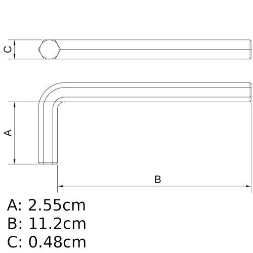 Chave allen longa 3/16