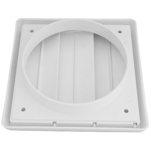 Grade de ventila��o pl�stica quadrada para duto de 100 mm - GR122