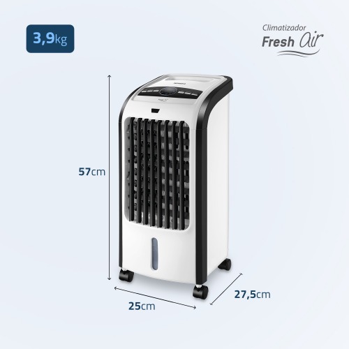 Climatizador de ar portátil 4 funções com controle remoto Fresh Air - CL-03 220V Climatizador de ar portátil 4 funções com controle remoto Fresh Air - CL-03 220V