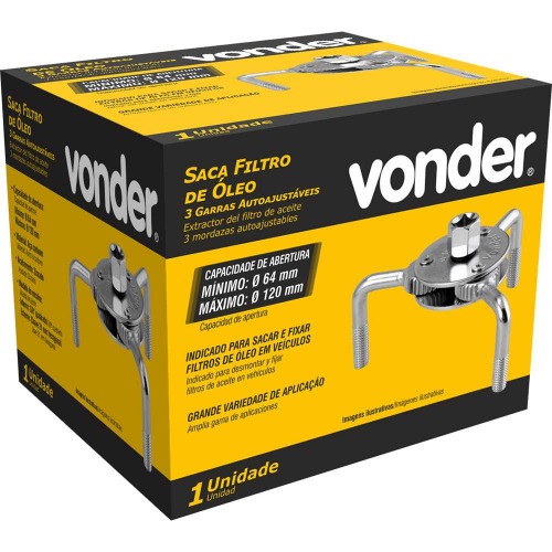 Saca filtro de �leo com 3 garras autoajust�veis abertura 64 a 120 mm