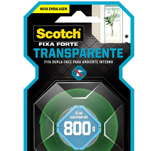 Fita dupla face 19 mm x 2 metros transparente 