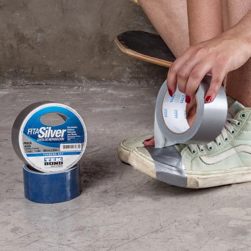 Fita adesiva refor�ada 48 mm X 25 m prata - SILVER