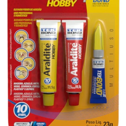 Cola epóxi Araldite hobby 23g + supercola 2g Cola epóxi Araldite hobby 23g + supercola 2g