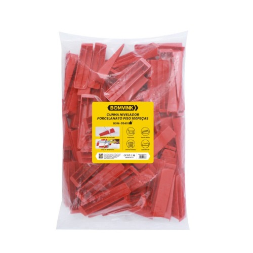 Cunha para nivelamento de revestimento e piso com 100 peças - BOM-5549 Cunha para nivelamento de revestimento e piso com 100 peças - BOM-5549
