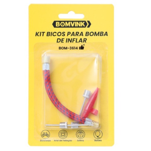 kit de bicos para bomba  de inflar 5 pe�as - BOM-3614