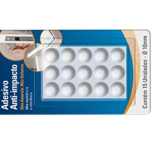 Protetor adesivo anti-impacto gota 10 mm com 15 unidades