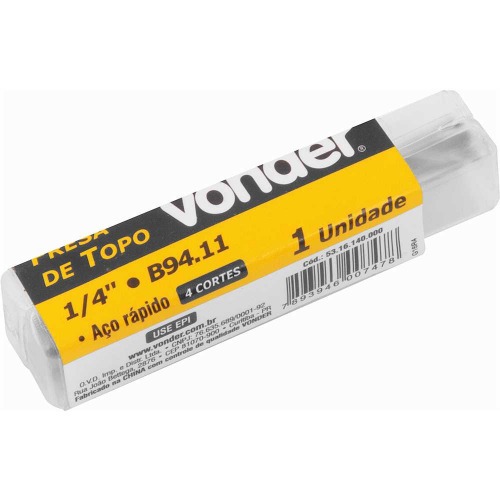 Fresa de topo em a�o r�pido com 4 cortes 1/4