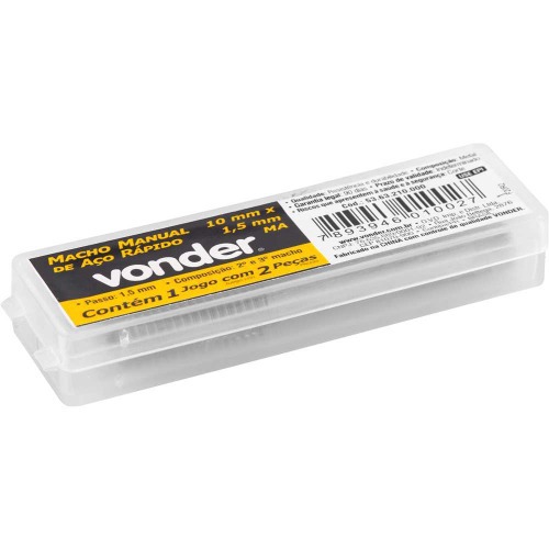 Jogo de macho manual m 10 x 1,50 mm com 02 pe�as