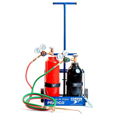 Conjunto de solda Oxig�nio/Acetileno Economy Pr�tico - 410151