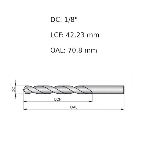 Broca de aço rápido para metal 1/8 Broca de aço rápido para metal 1/8