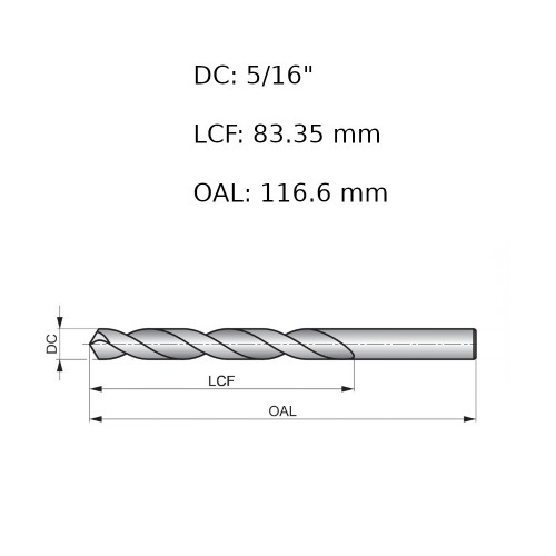 Broca de a�o r�pido para metal 5/16
