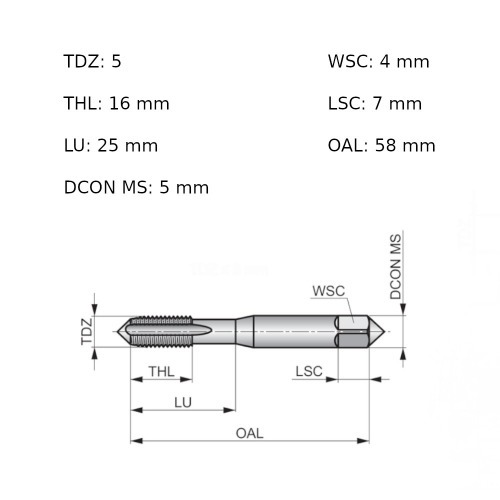 Jogo de macho manual a�o r�pido M5 x 0,80 mm com 3 pe�as - E559M5NO8
