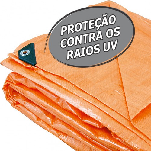 Lona de polietileno laranja 2 x 2 m