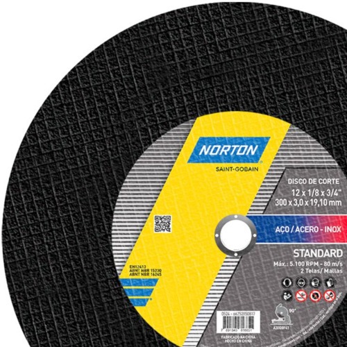 Disco de corte para metal e inox 12