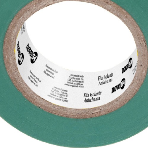 Fita isolante verde antichama 19 mm x 10 m Fita isolante verde antichama 19 mm x 10 m