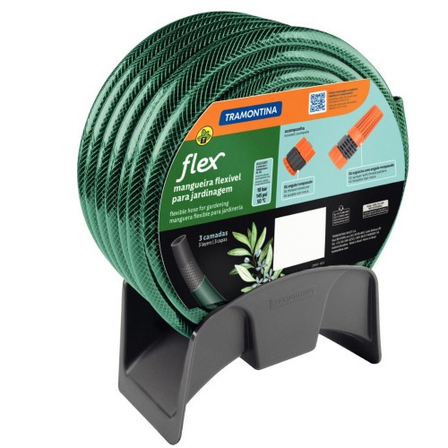 Mangueira para jardim 25 m com engates e suporte verde - 79322250