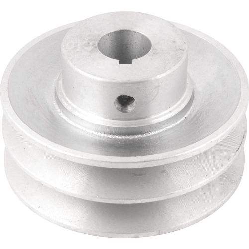 Polia de alumínio 2 canais perfil A 90 mm com furo de 3/4 Polia de alumínio 2 canais perfil A 90 mm com furo de 3/4