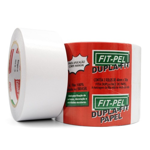 Fita adesiva dupla face 48 mm x 30 metros com 2 pe�as  - 10703806