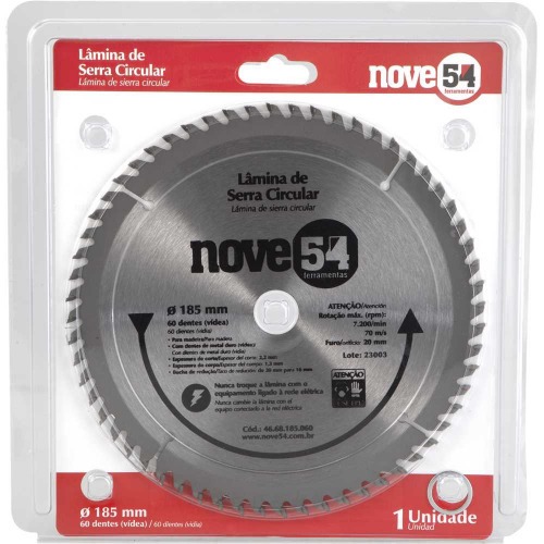 Lâmina de serra circular para madeira 185 mm 60 dentes Lâmina de serra circular para madeira 185 mm 60 dentes