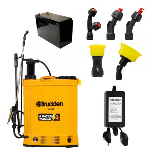 Pulverizador costal a bateria e manual 12V 20 litros com 5 bicos - SS-20B  110V/220V