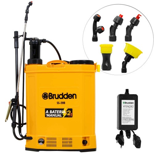 Pulverizador costal a bateria e manual 12V 20 litros com 5 bicos - SS-20B  110V/220V