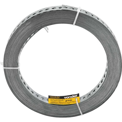 Fita de a�o carbono perfurada 19mm x 0,4mm x 30m