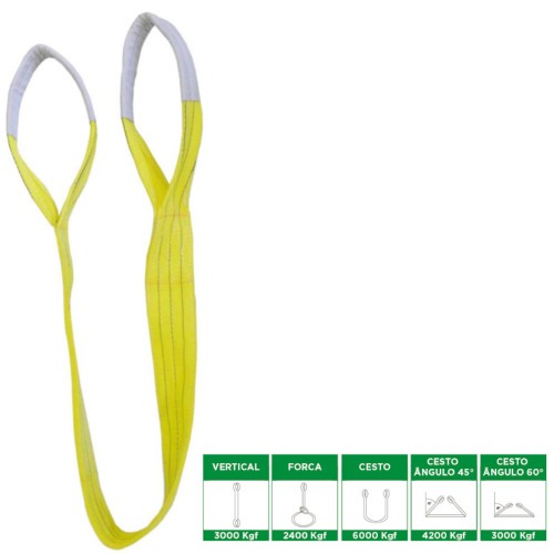 Cinta sling para eleva��o de carga 3T com 6 metros