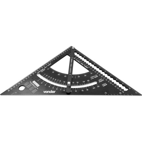 Esquadro triângular de alumínio 300 mm com goniômetro Esquadro triângular de alumínio 300 mm com goniômetro