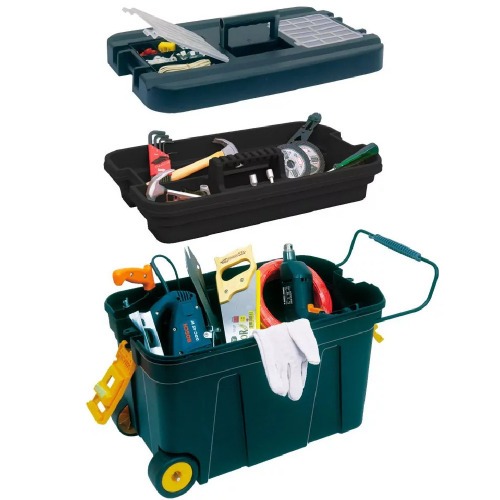 Caixa de ferramentas baú com rodas capacidade 15Kg - CR01 Caixa de ferramentas baú com rodas capacidade 15Kg - CR01