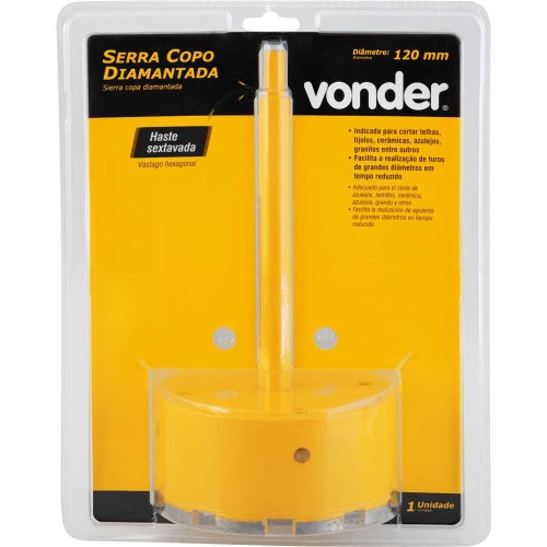 Serra copo diamantada 120 mm com encaixe de 3/8 Serra copo diamantada 120 mm com encaixe de 3/8