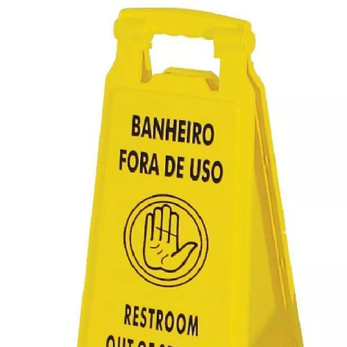 Cavalete de sinaliza��o banheiro fora de uso 6 pe�as - MVPL2002