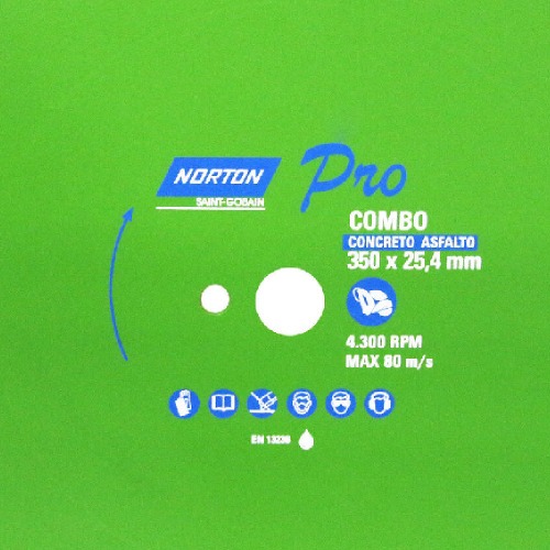 Disco diamantado segmentado 350 mm para concreto e asfalto - Pro
