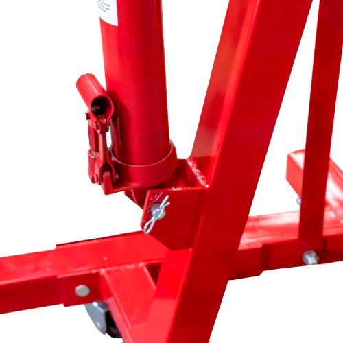 Guincho hidr�ulico dobr�vel 2T com prolongador rodas de ferro