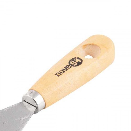 Espátula de aço laminado 63 mm com cabo de madeira Espátula de aço laminado 63 mm com cabo de madeira