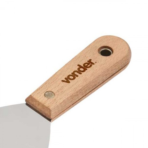 Espátula aço inox 120 mm com cabo de madeira Espátula aço inox 120 mm com cabo de madeira