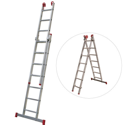 Escada de alumínio extensível 2,12 x 3,18 m 2 x 7 degraus - ESC0616 Escada de alumínio extensível 2,12 x 3,18 m 2 x 7 degraus - ESC0616