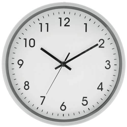 Relógio de parede 30 cm com borda prata - YR12PA Relógio de parede 30 cm com borda prata - YR12PA