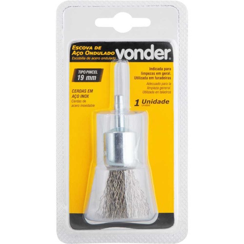 Escova de a�o tipo pincel ondulada 19 mm