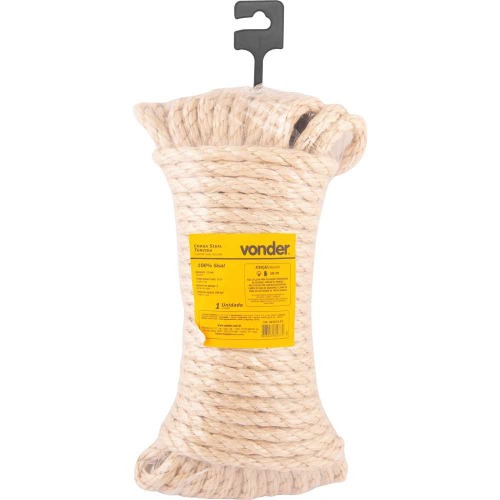 Corda de sisal torcida com 3 pernas 10 mm x 15 m