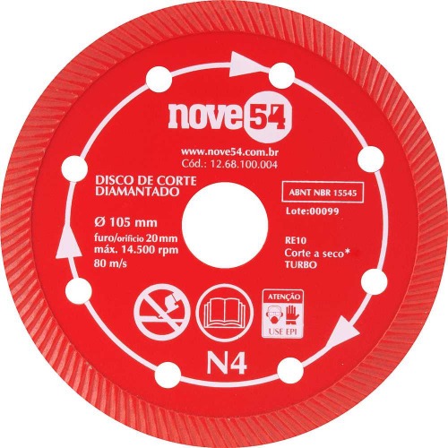 Disco diamantado turbo 105 mm - N4
